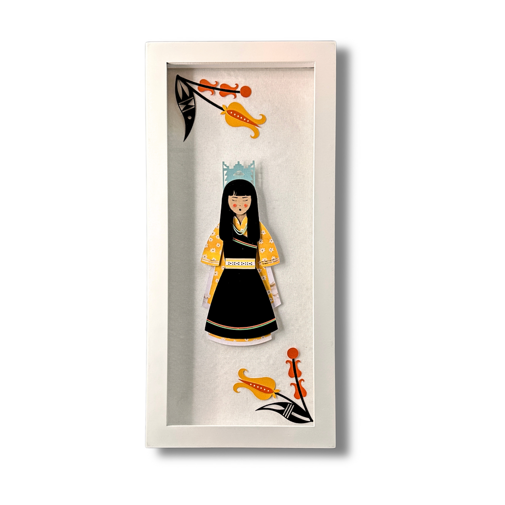 Lineage in Her Footprints - Layered Paper Shadow Box Art